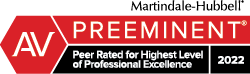 AV | Martindale-Hubbell | Preeminent | Peer Rated for Highest Level of Professional Excellence | 2022